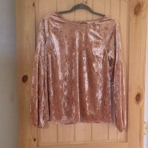 Pink velvet blouse